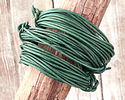 Natural Emerald Round Leather Cord 2mm, 32 feet