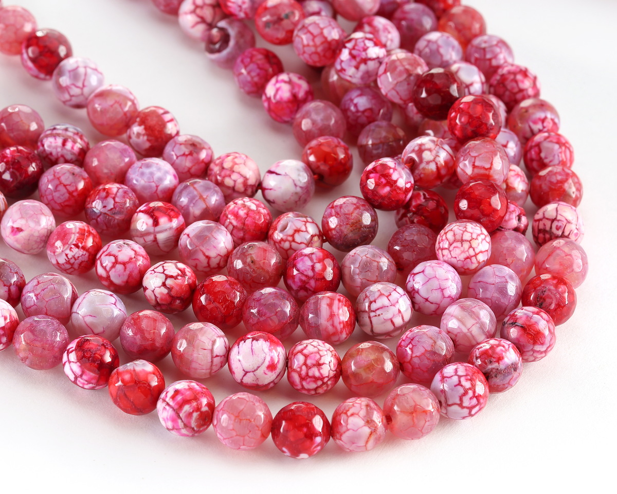Fuchsia Fire Agate Faceted Round 10mm