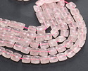 Madagascar Rose Quartz (A) Microfaceted Square 8mm
