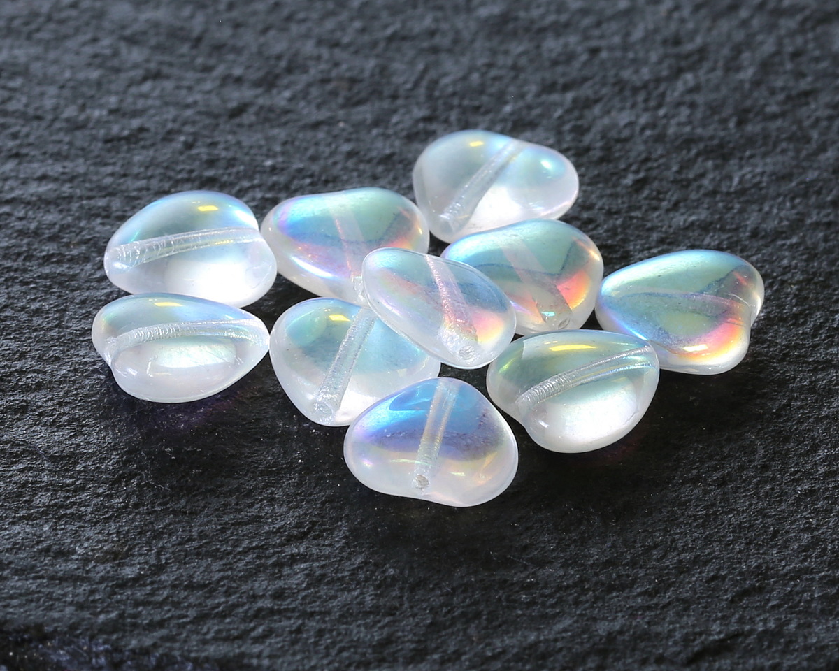 Czech Glass Crystal AB Heart 10mm