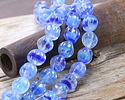 Czech Glass Blues Mix Melon Round 10mm