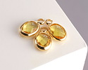 Yellow Crystal Oval Drop in Gold Finish Bezel 6x8mm