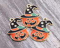 Enamel Witchy Jack 'O Lantern Focal 20x30mm