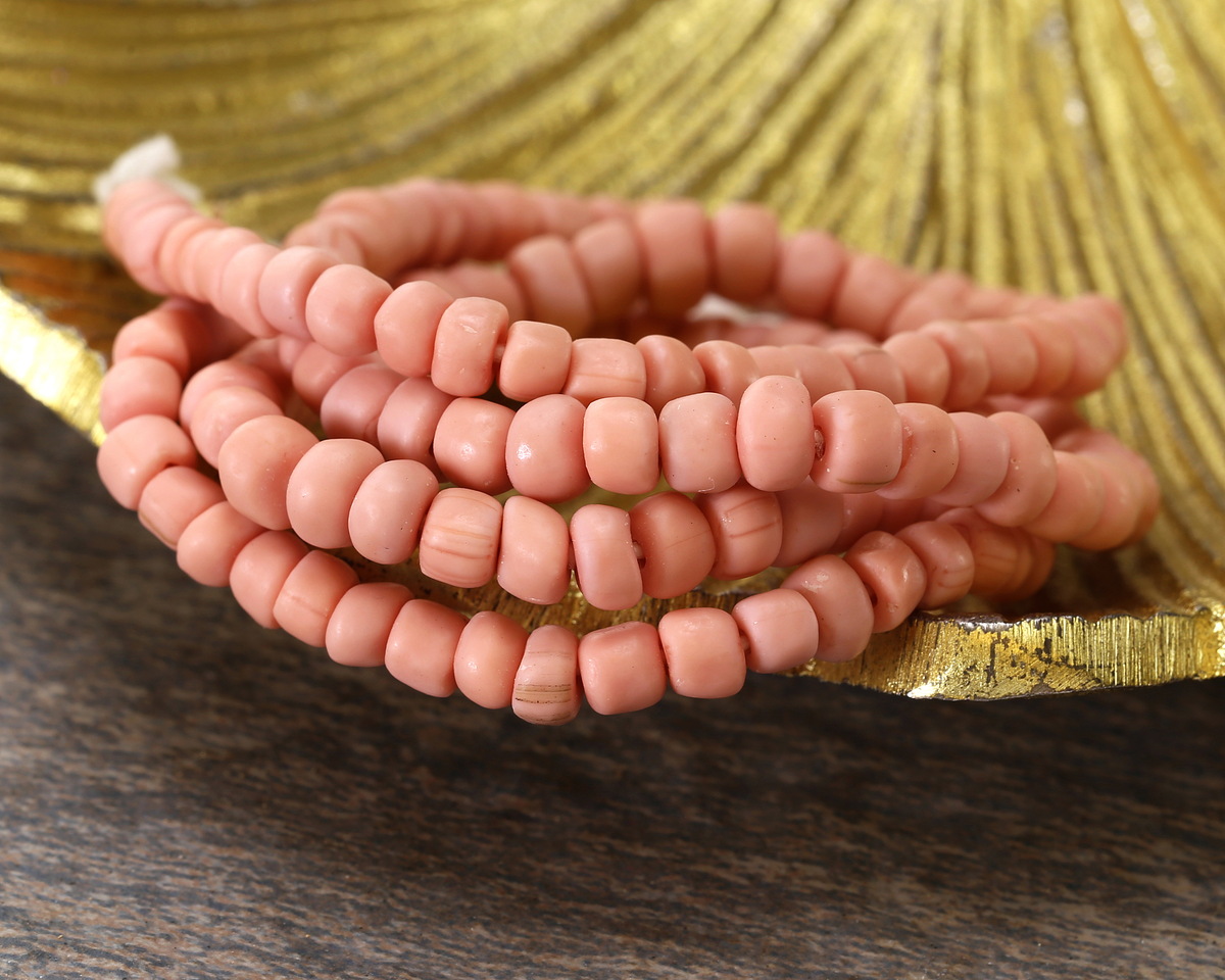 Java Glass Shell Pink Graduated Gooseberry Beads 3-6x4-6mm