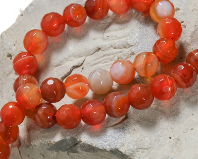 Carnelian (natural, dark) Faceted Round 6mm