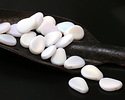 Czech Glass Matte White AB Flat Teardrop 8x11mm
