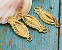 24K Gold (plated) Fish Impression Focal Link 27x10mm