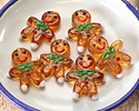 Gingerbread Person Lampwork Glass Focal Bead 23-24x27-28mm