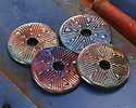 Xaz Raku Flash Geometric Lines Donut 44-46mm