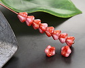 Czech Glass Deep Red & Lilac w/ Luster Finish Bellflower 5x6mm