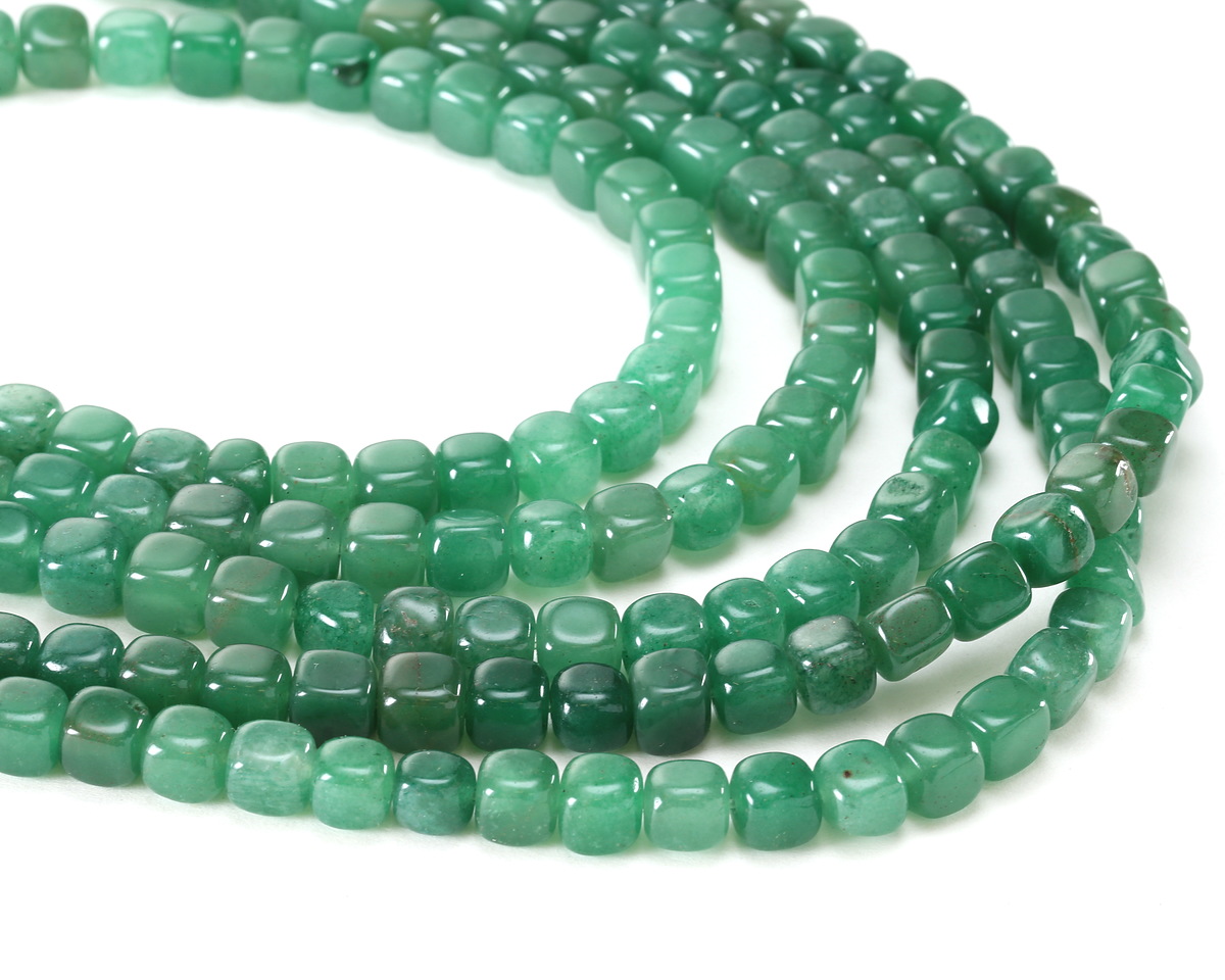 Green Aventurine Round Edge Cube 6-7mm