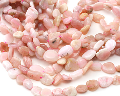 Pink Opal Flat Tumbled Nugget 7-13x7-10mm