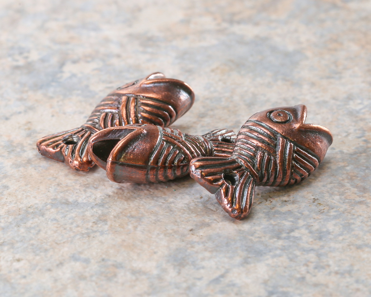Mykonos Antique Copper (plated) Large Fish Focal 14x27mm