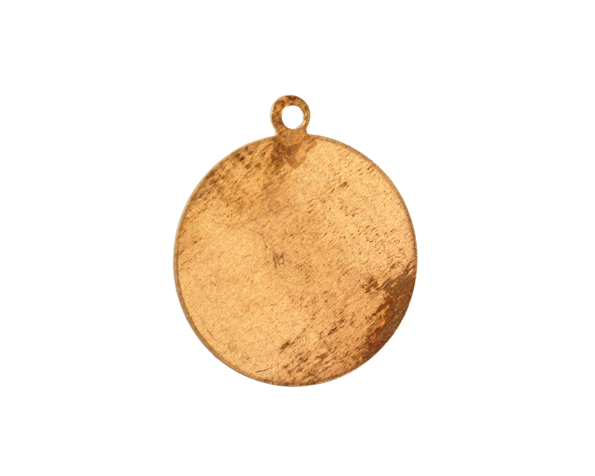 Brass Circle Blank Pendant 19x22mm