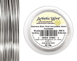 Artistic Wire Stainless Steel 22 gauge, 15 yards