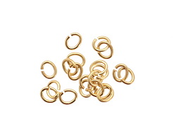 Satin Hamilton Gold (plated) Oval Jump Ring 5x4mm, 20 gauge