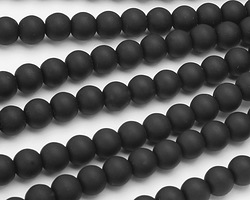 Jet Beach-Style Glass Round 8mm