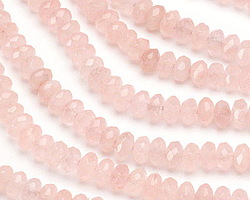 Madagascar Rose Quartz Faceted Rondelle 5x8mm
