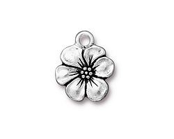 TierraCast Antique Silver (plated) Apple Blossom Charm 14x17mm