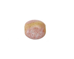 Gaea Ceramic Pink Lemonade on Buff Pebble Bead 13-15x11-13mm