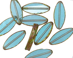 Czech Glass Beach Glass Picasso Horse Eye 17x6mm