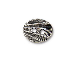 TierraCast Antique Silver (plated) Oval Shell Button 12x13mm