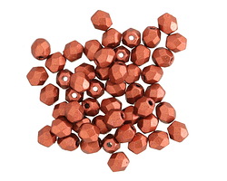 Czech Glass Matte Metallic Antique Copper Fire Polished Round 4mm