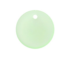 Peridot Beach-Style Glass Flat Coin Pendant 25mm