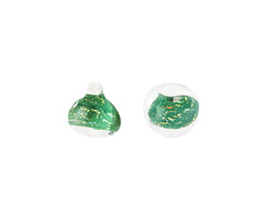 Unicorne Beads Glass Glitter Shamrock Teardrop 9-10mm