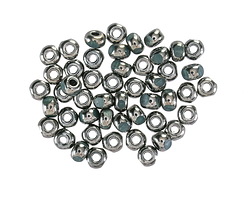 Czech Glass Forest Green w/ Antique Silver Trica Beads 3x4mm