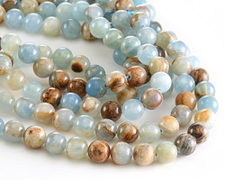 Argentina Banded Blue Calcite Round 8mm