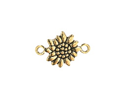 Antique Gold Finish Sunflower Focal Link 21x14mm