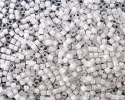 Miyuki Delica White Lined Crystal AB (DBM0066) 10/0 Seed Bead