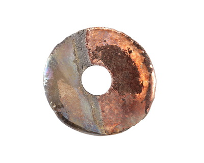 Mykonos Ceramic Iridescent Copper Patina Spacer Disc 25mm