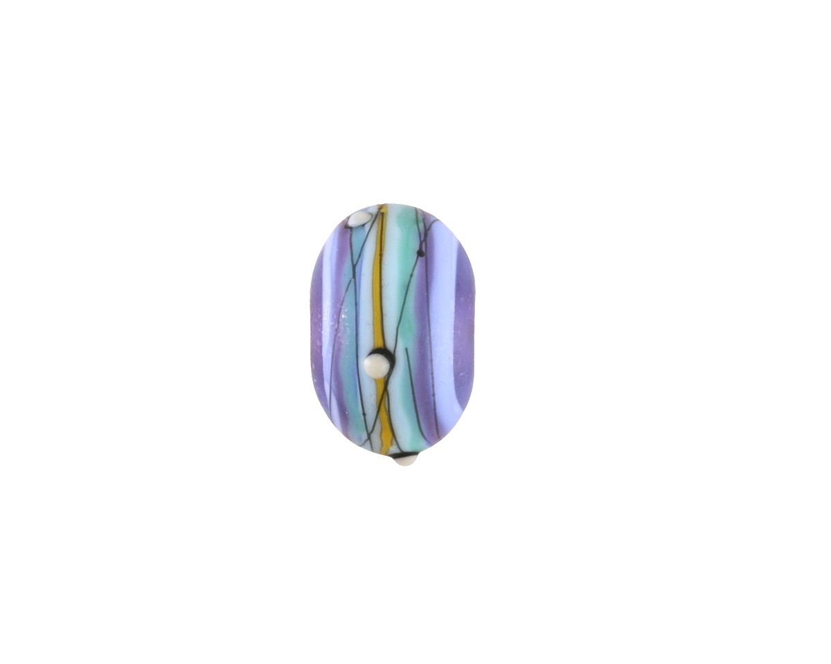 Grace Lampwork Matte Blue Ombre Party Rondelle 9x13mm