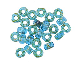 Czech Glass Matubo Matte Aquamarine w/ Rembrandt Tri-cut 2/0 Seed Bead
