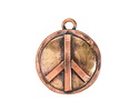 Patricia Healey Antiqued Copper & Brass Peace Sign Charm 22x26mm