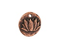 Nunn Design Antique Copper (plated) Small Organic Lotus Round Charm 17.5mm
