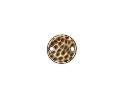 TierraCast Antique Brass (plated) Hammertone Round Focal Link 11mm