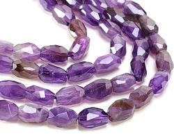 Amethyst Microfaceted Long Nugget 9x14mm