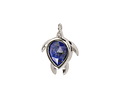 Lapis w/ Silver Finish Sea Turtle Focal 15x19mm