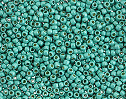 TOHO PermaFinish Galvanized Frosted Turquoise Round 11/0 Seed Bead