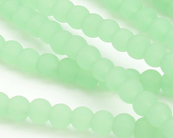 Light Opaque Green Beach-Style Glass Round 4mm