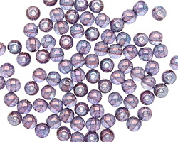 Czech Glass Luster Transparent Amethyst Round 4mm