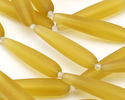 Desert Gold Beach-Style Glass Teardrop 37x8mm