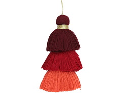 Coral Mix 3-Tiered Tassel 75mm