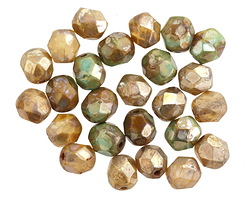 Czech Glass Sea Opals Fire Polished Round 6mm