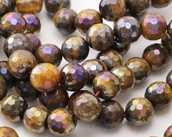 Tiger Eye w/ AB Luster Faceted Round 10mm
