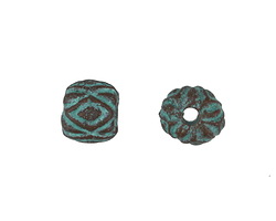 Mykonos Copper (plated) Patina Diamond Pattern Bead 10x12mm