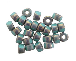 Czech Glass Matubo Bronzed Turquoise Tri-cut 2/0 Seed Bead